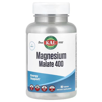 KAL Magnesium Malate 400 — 90 Tablets | Energy & Muscle Support Mineral Supplement