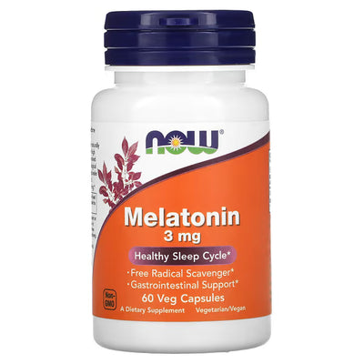 NOW Foods Melatonin 3 mg – 60 Vegetarian Capsules | Natural Sleep Support