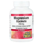 Natural Factors Magnesium Glycinate 200 mg — 120 Veg Capsules | Gentle, High-Absorption Magnesium