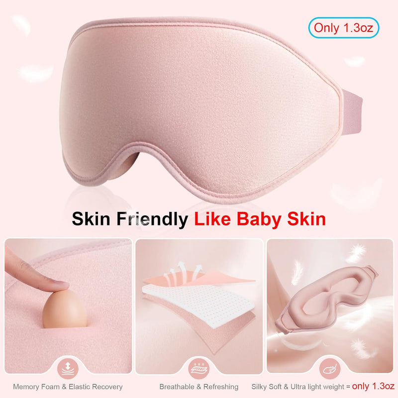 3D Blackout Sleep Mask with Washable Earplugs