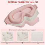 3D Blackout Sleep Mask with Washable Earplugs