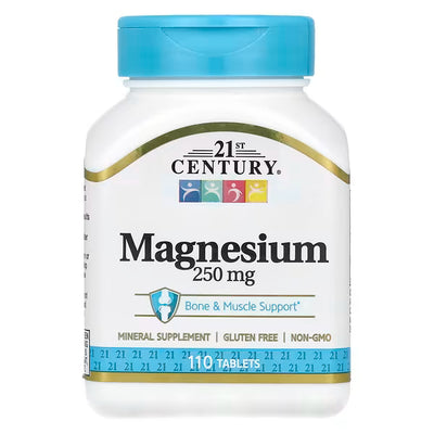 21st Century Magnesium 250 mg — 110 Tablets | Mineral & Bone Support Supplement