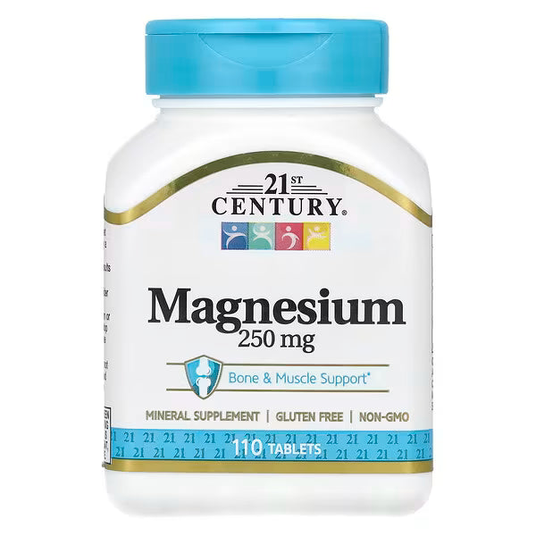 21st Century Magnesium 250 mg — 110 Tablets | Mineral & Bone Support Supplement