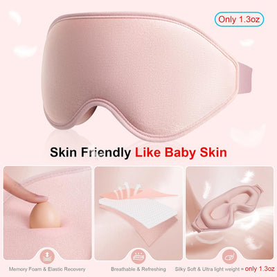 3D Blackout Sleep Mask with Washable Earplugs